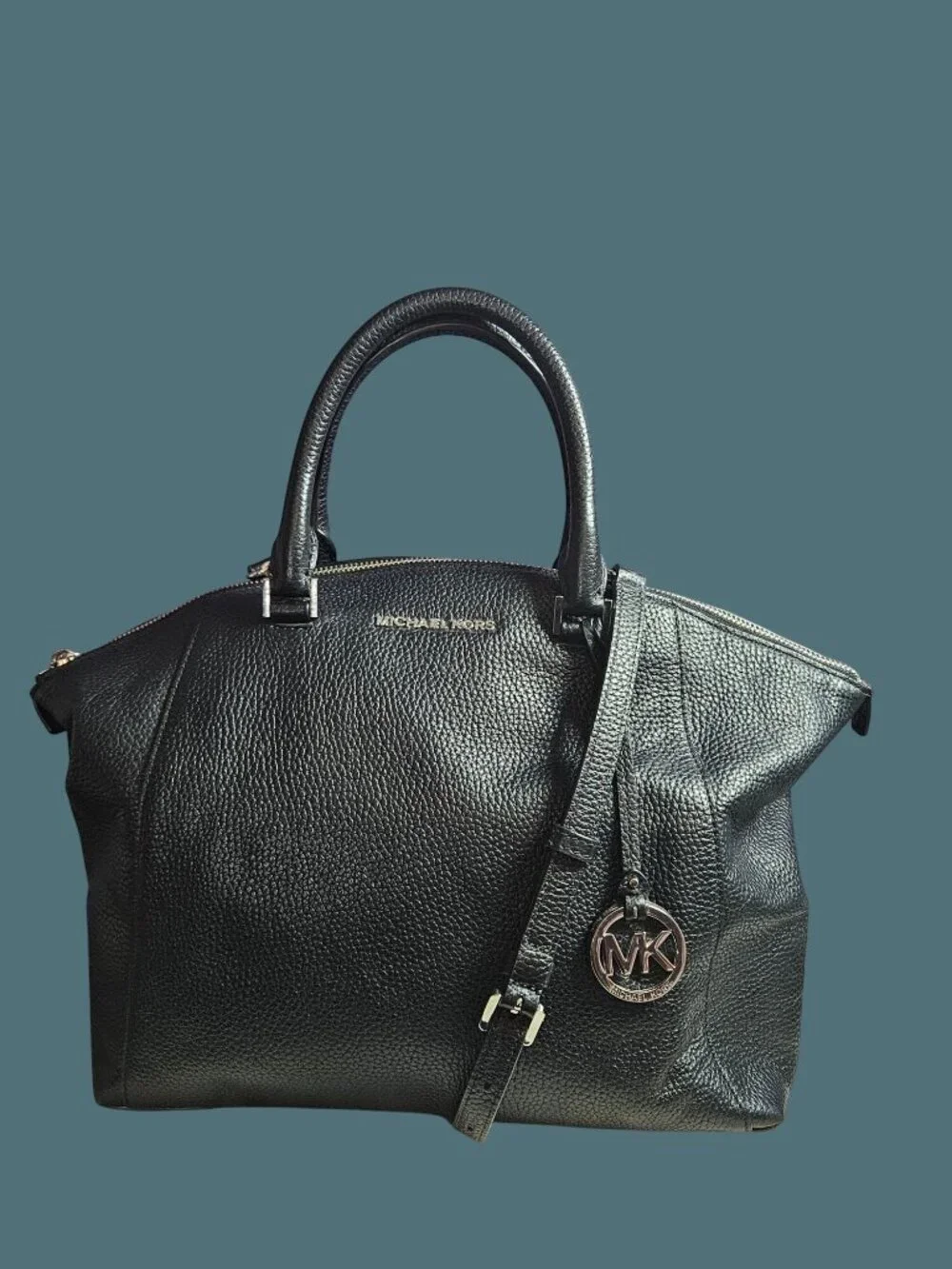 Michael Kors Leather Black Riley Large Satchel/Crossbody Bag